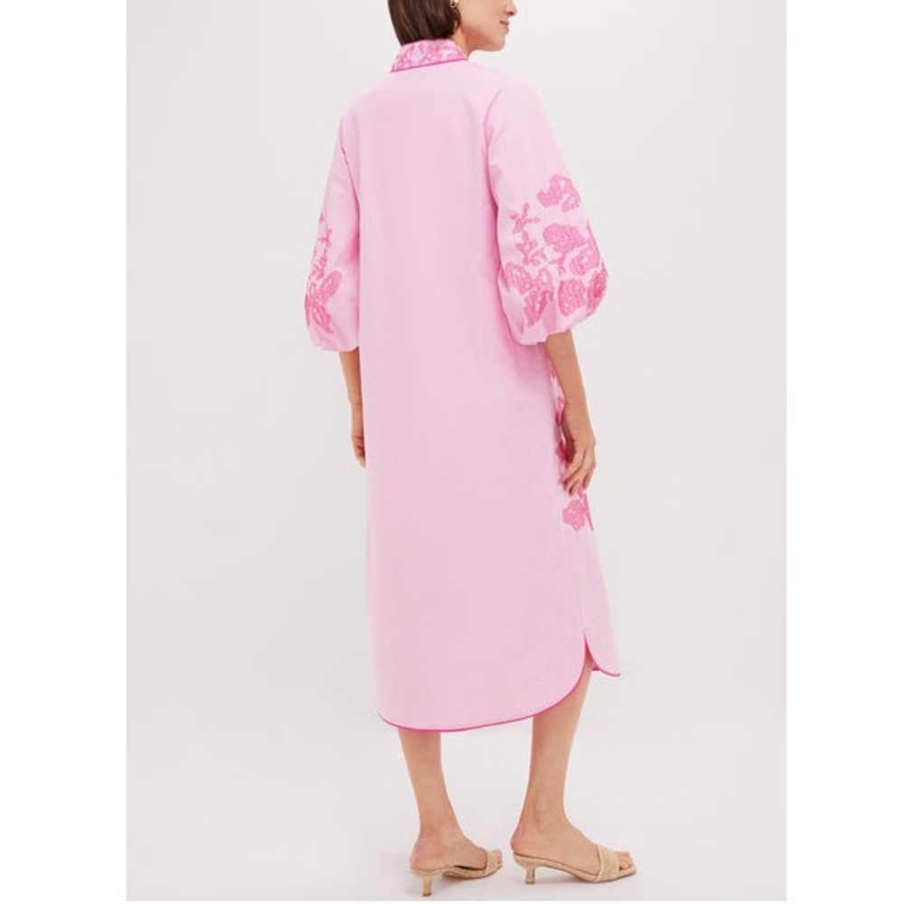HYACINTH HOUSE
Pink Embroidery Arem Caftan - Picture 5 of 11